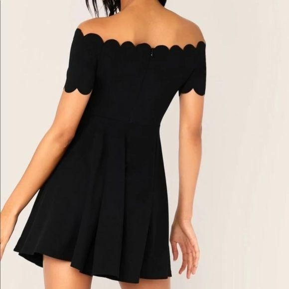Scalloped off the shoulder fit flare twirl dress - Picture 2 of 4